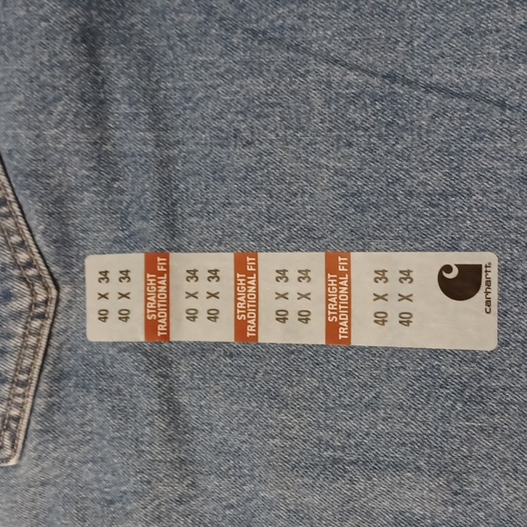 NWT Carhartt Men's Relaxed Fit Heavyweight 5-Pocket Tapered Stonewash Blue Jeans - Picture 8 of 14